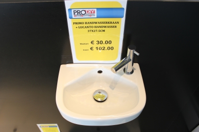 Primo handwasserkraan + lucanto handwasser 37x27.5cm
